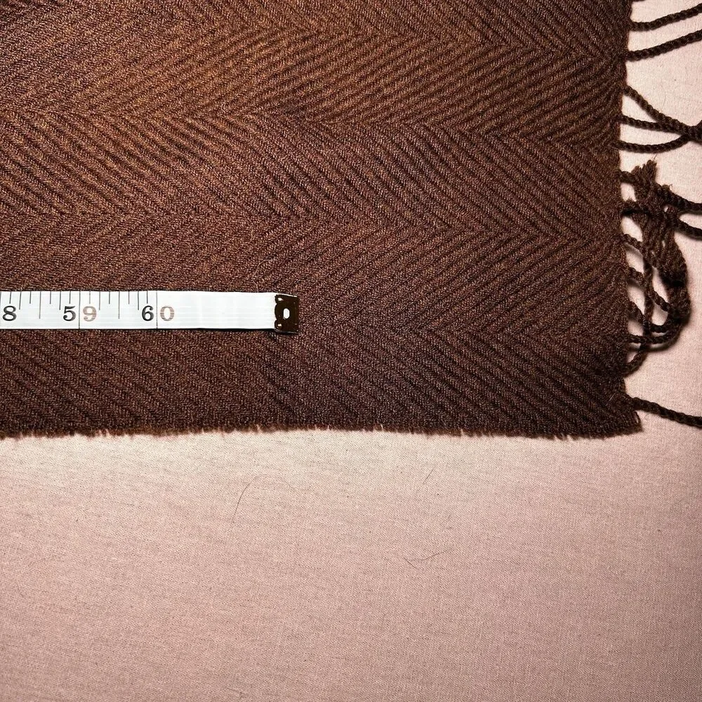 BOSS by Hugo Boss wool brown herringbone winter scarf, preppy, professional